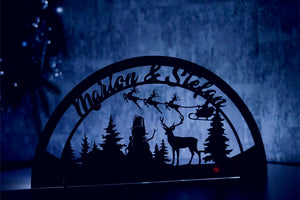 LED-Aufsteller aus Holz mit persönlicher Gravur (verschiedene Designs)