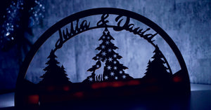LED-Aufsteller aus Holz mit persönlicher Gravur (verschiedene Designs)